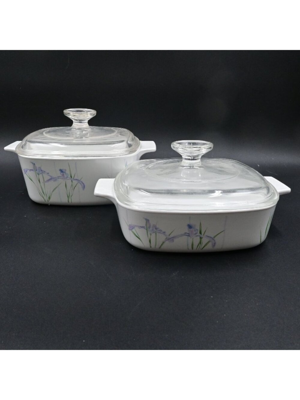 CorningWare Shadow Iris Casserole Dishes Set of 2 With Glass Lids 1L and 1.5L